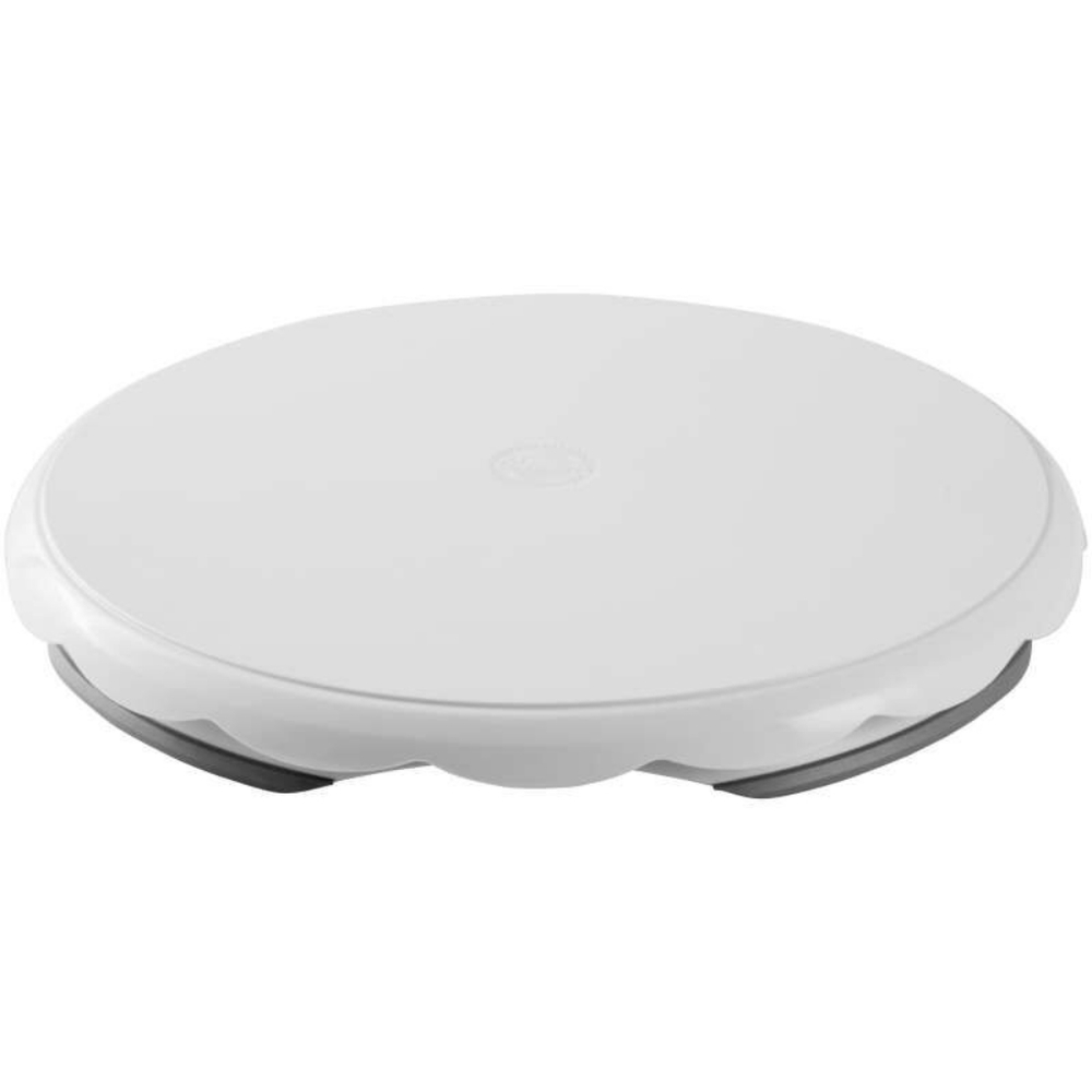 Wilton cake decorating turntable 12 in raised rotating cake base scalloped edges